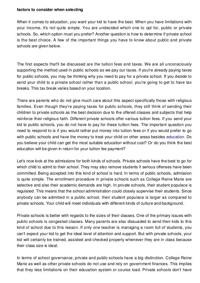 pros and cons of teaching at a private school A discussion on the advantages and disadvantages of private schools and public schools